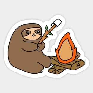 Sloth With Campfire Sticker